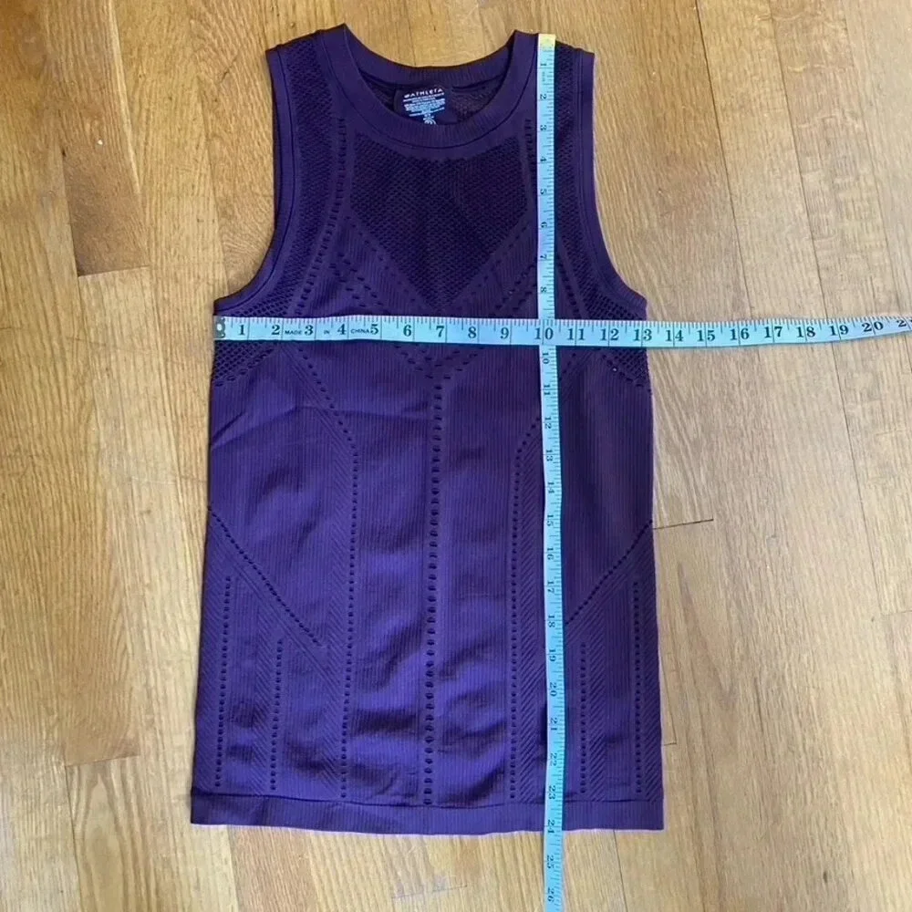 Athleta Purple Seamless Mesh Oxygen Tank Top